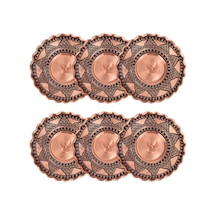 Dmt Copper Home Gaziantep Bakır Çay Tabağı Üzüm İşlemeli 6'lı