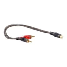 Oto Amfi Y Kablo 1 Dişi 2 Erkek Rca Kablo Silikonlu