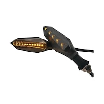 Monero Motosiklet Led Kayan Led Sinyal Takımı 2 Fonksiyonlu Sarı Kayan Led-mavi Park Kl002