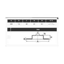 YAVUZSAN 30186 Fren Diski Arka Master II 98- / Movano A 98- / Interstar 02- 305×12×90 5 Bijon
