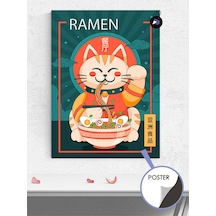 Ramen Cat Kedi Manga Anime Poster - Afiş - Dekoratif Duvar Posteri