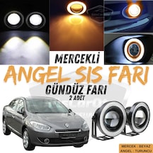 Renault Fluence 2009-2016 Uyumlu Üniversal Mercekli Angel Sis Farı Metal Su Geçirmez 76 Mm T Halkalı Gündüz Farı Sis Farı 57648271