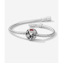 Kış Temalı Noel Baba Model Gümüş Charm