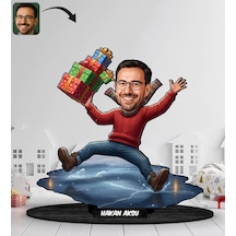 Bk Gift Kişiye Özel Erkek Yılbaşı Tasarımlı Karikatür Biblo -9, Yılbaşı Hediyesi, Yeni Yıl Hediyesi Kobitmeyencom35618 Bk Gift