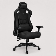 Gaming Venom Fabric Deep Black Oyuncu Koltuğu Ve Çalışma Sandalyesi, Air Flow Keten Kumaş, Oturak Ve Sırtta Visco Diğer