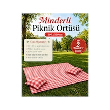 Kırmızı Potikare Piknik Seti Minderli Piknik Ortüsü 160x160 Minderleri 40x40 2 Minder
