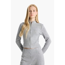 Defacto Dik Yaka Fermuarlı Sweatshirt F0999ax25wngr256 Gri-gr256 Defacto Dik Yaka Fermuarlı Sweatshirt F0999ax25wngr256 Gri-gr256