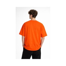 Alemdarshop Panda - Baskılı Oversize Tişört Turuncu