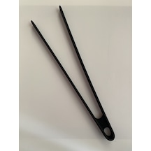 Sert Uçlu Isıya Dayanıklı Silikon 28 Cm Maşa Siyah