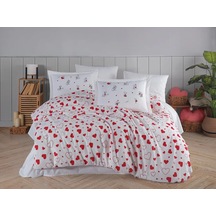 Hobby Çift Kişilik Poplin Nevresim Venüs Kırmızı Çok Renkli