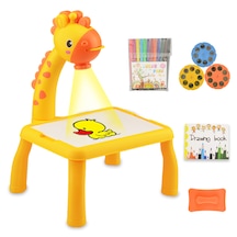 Zürafa Boyama Masası Çizim Tahtası Projektör Yazma Kurulu Masa Sarı