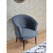 Zafir Tekli Teddy Siyah Boyalı Sivriltme Ayak Çay Seti Koltuk Tekli Berjer , Balkon, Salon, Ofis Füme
