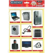 Ev Eşyaları sticker A4 Yapışkanlı rubenis