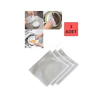 Premium Çift Katlı Çizilmez Tel Bulaşık Bezi Seti Mutfak & Banyo Çelik Temizleme