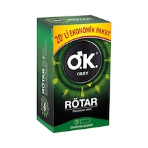 Okey Prezervatif 20'li Rötar Rezervuar Uçlu Uzun Süreli Zevk 3'li Ekonomik Paket - 3 Adet Tarı
