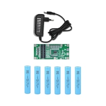 6 Adet Aspilsan Li-ion Şarjlı Pil, 6s 40a Bms. Ve 6s Li-ion Şarj Uyumlu 25.2v 1a Adaptör