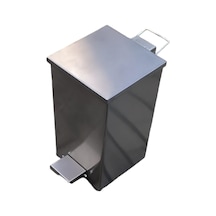 Paslanmaz Metal Amortisörlü Pedallı Kare Kapaklı Çöp Kovası 20 lt Metal