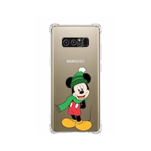Samsung Galaxy Uyumlu Note8 Köşe Korumalı Antişok Kapak Mickey Mouse Tasarımlı Şeffaf Kılıf