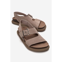 Luvishoes Jalven Taş Süet Hakiki Deri Kadın Sandalet