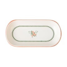 Keramika Çiçekli Kayık Tabak 16 Cm Çok Renkli