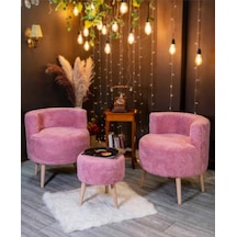 Çay Seti İkili Koltuk Berjer Ve Puf Takımı Salon, Balkon, Ofis 3 Lü Takım Pembe Çay Seti İkili Koltuk Berjer Ve Puf Takımı Salon, Balkon, Ofis 3 Lü Takım Pembe