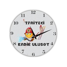 İtfaiye Erlerine Hediye Temalı Cam Duvar Saati Çok Renkli