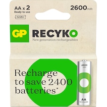 GP ReCyko 270AAHC 2700 Serisi 2600 mAh AA Ni-MH Şarj Edilebilir Kalem Pil 2'li