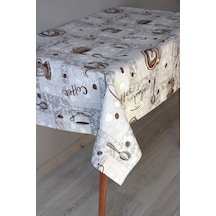 Elyaf Silinebilir Pvc Muşamba Masa Örtüsü 1261-2coffeyeni Gri