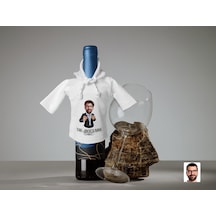 Bk Gift Kişiye Özel Karikatürlü Mini Beyaz İçki Şişesi Tişörtü , Ev Bar Dekoru, Viski, Şarap, Votka, Rakı Şişesi Tişörtü, Ev Barı-8