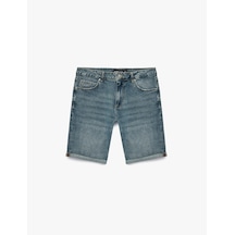 Koton Pamuklu Normal Bel Cepli Slim Fit Jean Şort İndigo Stone 6sam40038nd İndigo - Taş Rengi