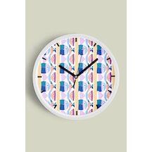 Renkli Balık Modern Tasarım Duvar Saati - 30cm - Önü Camlı Beyaz Kasa - Sessiz Mekanizma-jh0238 Beyaz