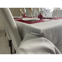 Keten Görünümlü Simsiz Begonvil Masa Örtüsü Taş Gri