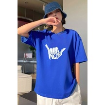 Kadın Aloha Baskılı Oversize T-shirt 001