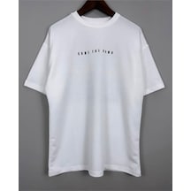Flood Of Style Erkek Beyaz Came The Dawn Baskılı Oversize Tshirt