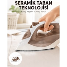 2200 Watt Buharlı Ütü Kahverengi Seramik Taban Buharlı - Lisinya