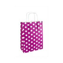 8x18x24 - 170 - Cm Benekli Büküm Saplı Kağıt Poşet 1 - Glblseme - Adet Mor