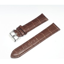 22Mm Kahverengi Croco Bombeli Deri Saat Kayışı Kordonu 22X20