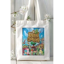Art Hediye Animal Crossing Oyun Baskılı Omuz Çanta Kişiye Özel Model 2 Çok Renkli