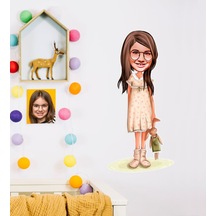 Kişiye Özel Kız Çocuk Karikatürlü Duvar Sticker 50X70CM 7