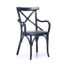 Gazzini Kolçaklı Thonet Sandalye Siyah