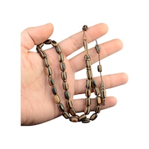Kapsül Kesim 11x7 Mm Kafur Ağacı Sistem Püsküllü Tesbih Kahverengi