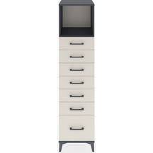Hyperion Dolap Tek Raflı 7 Çekmeceli 44x44x182 Antrasit-aytaşı Antrasit