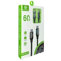 Yk Design K313 60w Pd Type-c Kablo Lcd Ekran Şarj Data Kablosu