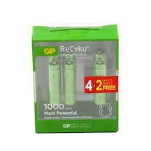 GP ReCyko+ GP100AAAHCE4-2B 950 mAh AAA Şarj Edilebilir İnce Kalem Pil 4 + 2'li