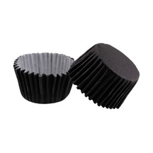 Cupcake Kalıbı Pet Kapsül Kek Kalıbı 48X34 Mm 100 Adet Siyah