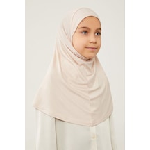 Tesettür Çocuk Namaz Bonesi Eşarbı Şalı Hijabı Açık Bej Açık Bej