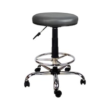 Bürocci Metal Ayaklı Yüksek Tabure-Gri Deri - 2999T0125