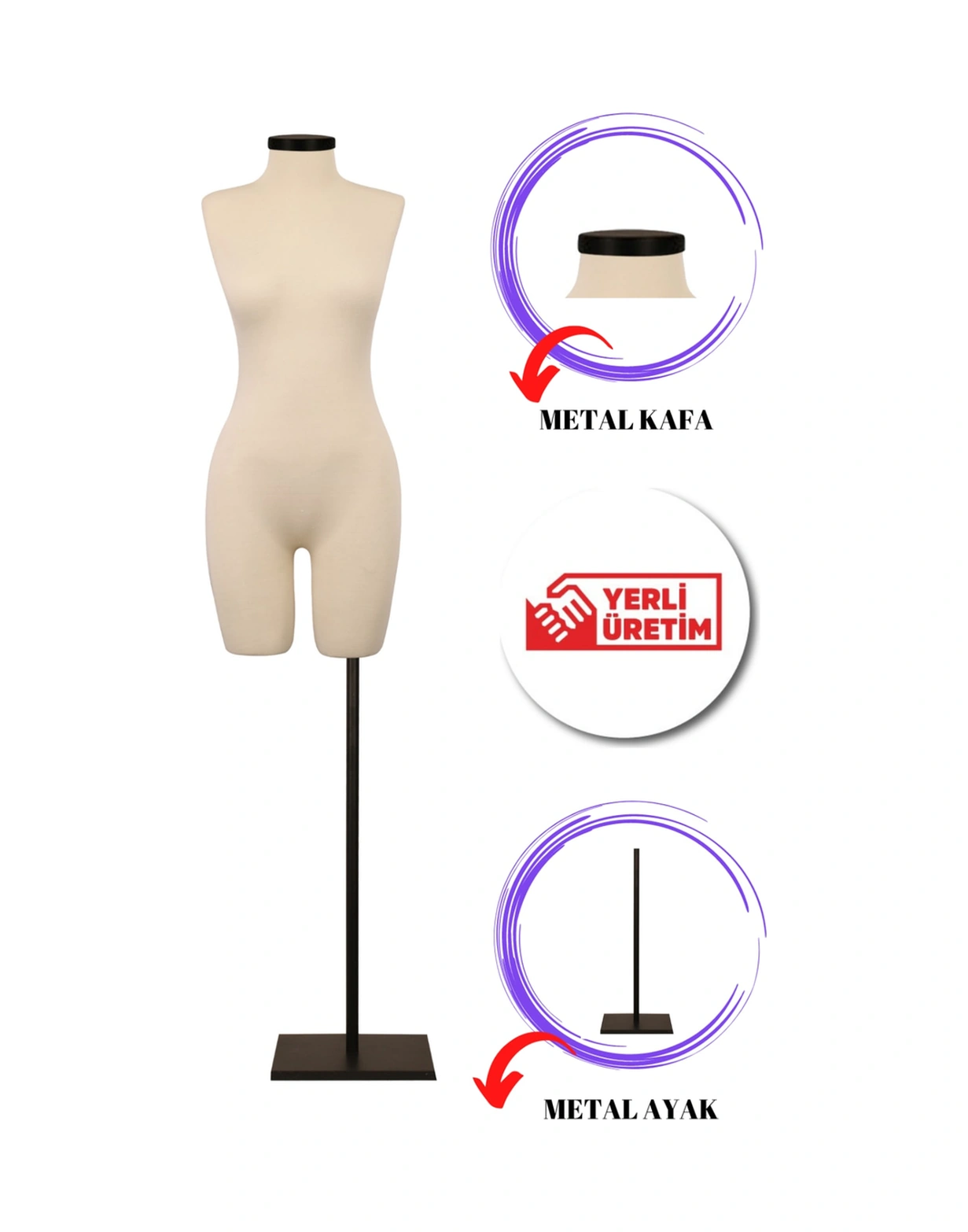 Pantolon Giyebilen 38 Beden Vitrin Amaçlı Terzi Mankeni Vitrin Mankeni İğne Batmaz