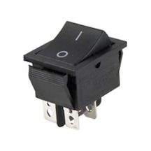 Tekli Geniş Işıksız Anahtar Yaylı On-Off 4P (Siyah)