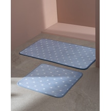 Madame Coco Félicité Yıldızlı 2'li Banyo Paspası - Mavi 8684427127681 Mavi